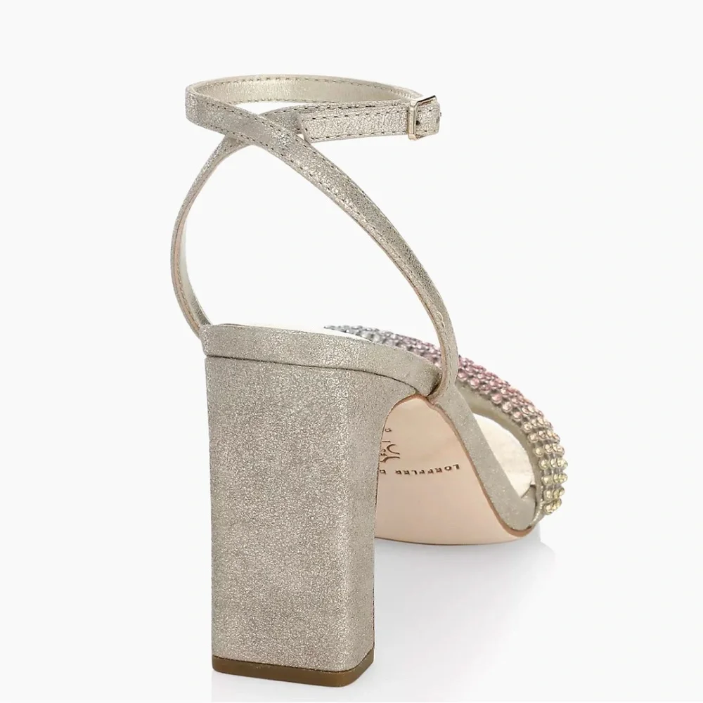 Loeffler Randall Shay Rhinestone Ankle-Strap Sandals - Picture 3 of 4